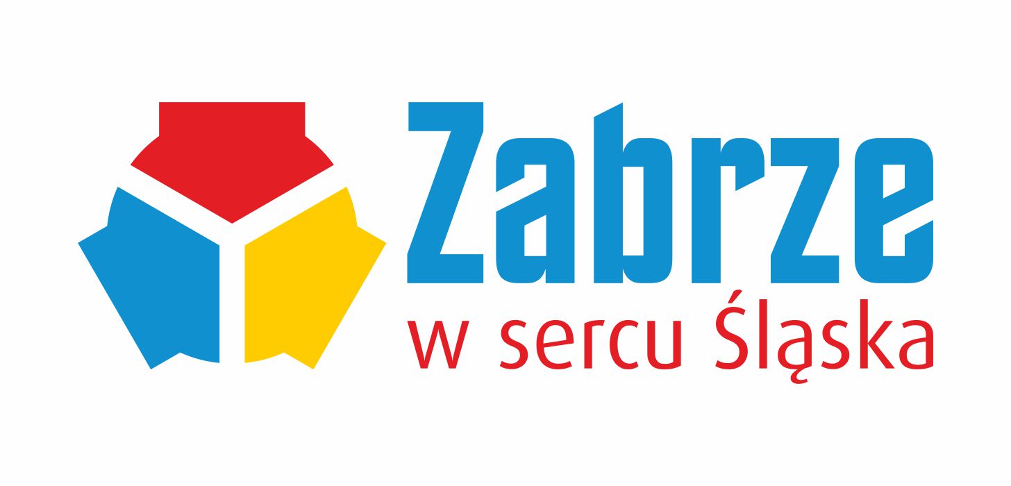 niebiesko-czerwono-żółte logo Miasta Zabrze