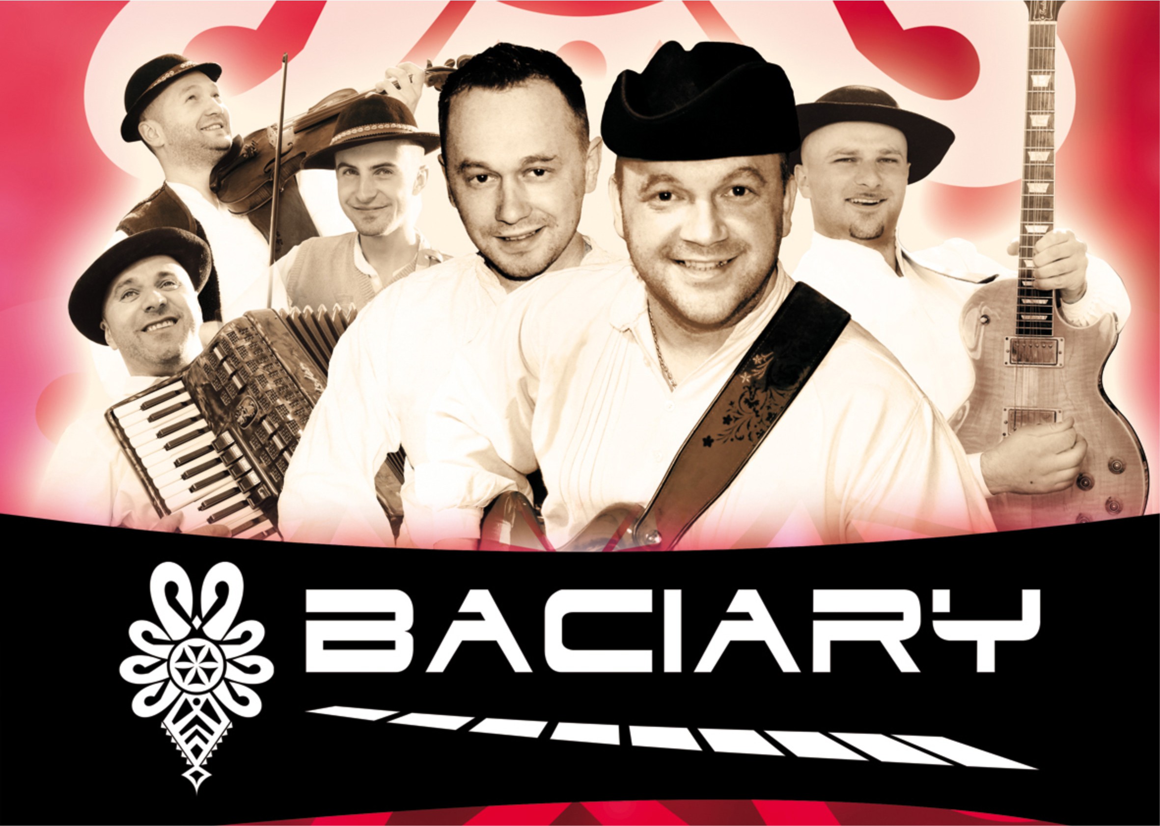banerze zdjęciami członków zespołu Baciary