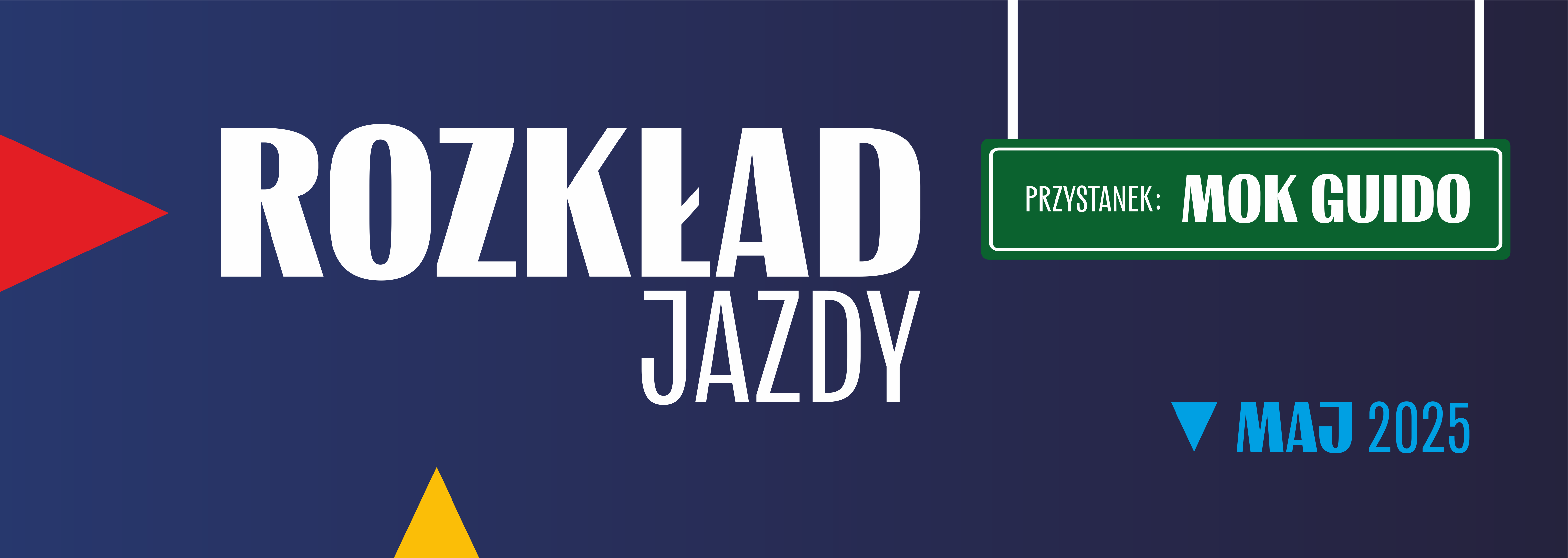 baner dot. rozkładu jazdy na miesiąc maj 2025 w MOK